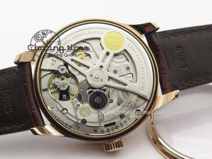 MIROTIME 1219 Unisex Portuguese Real PR RG IW500702 ZF 1:1 Best Edition On Brown Leather Strap A52010 V 7303